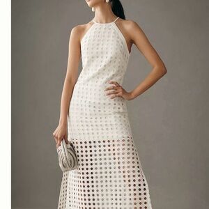 White Eyelet halter Dress